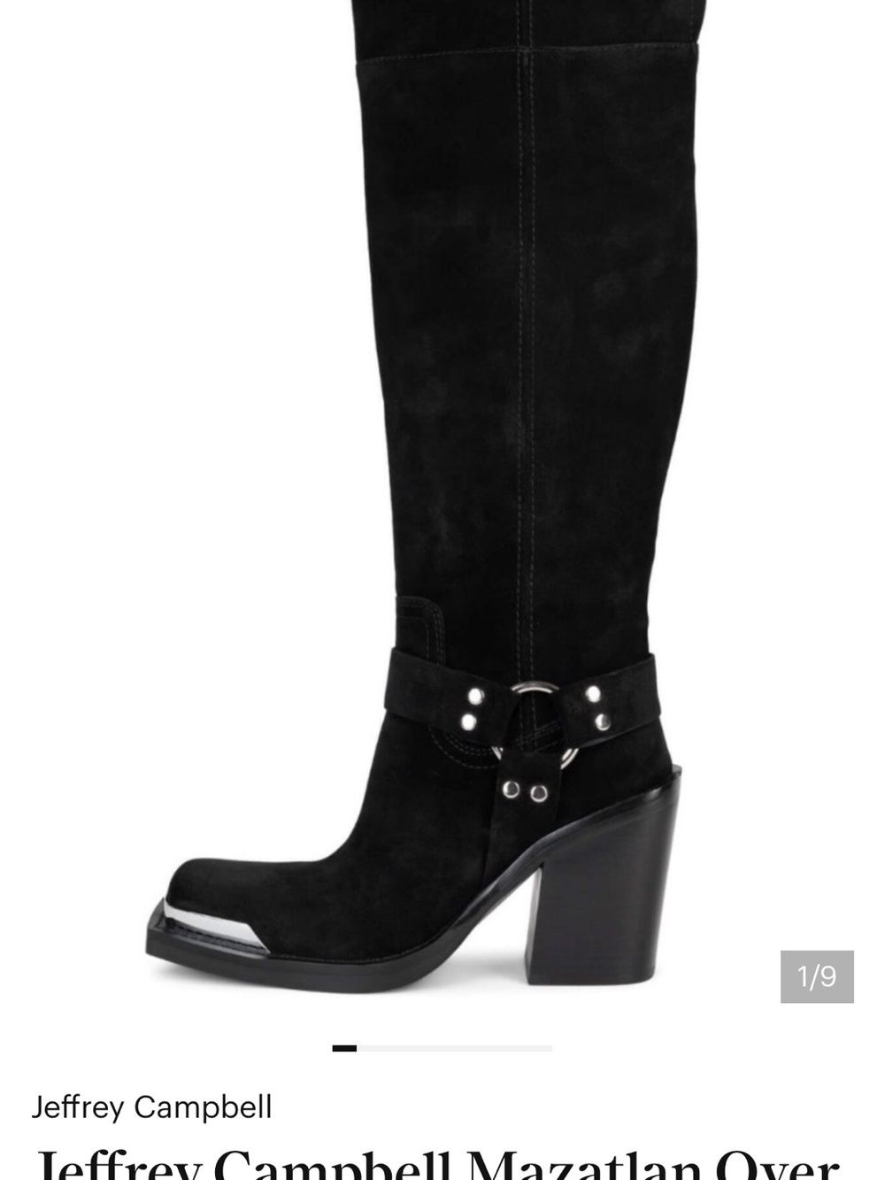 Jeffrey Campbell Black Suede Over-the-Knee Harness Boots